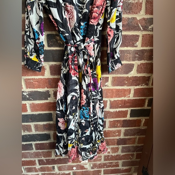 Lucky Brand Abstract Floral Midi Wrap Dress Size XS - Picture 9 of 11